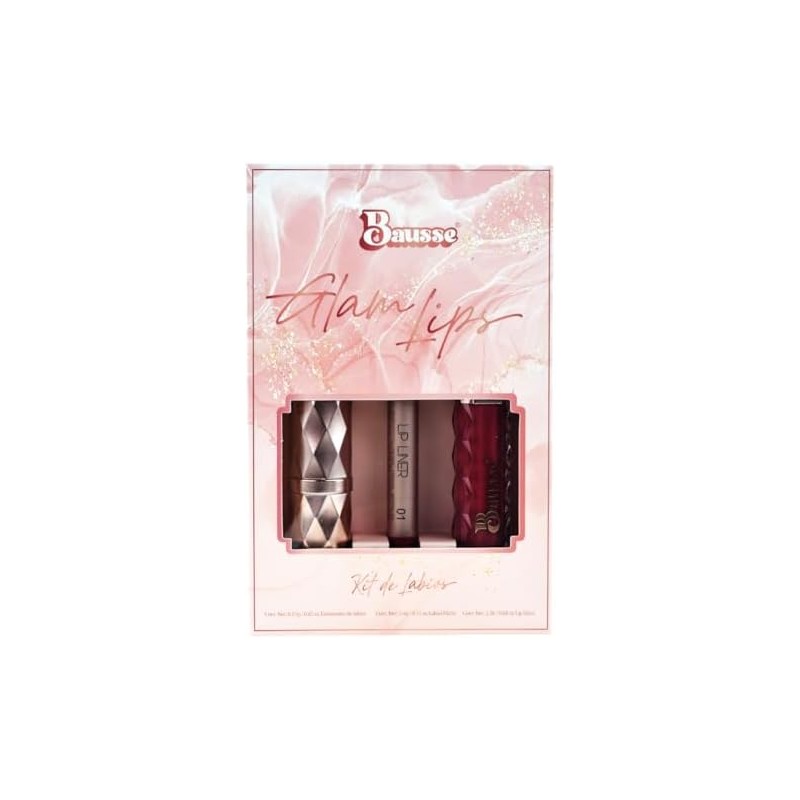 Bausse Glam Lips Kit de Maquillaje, Set de 3 Piezas