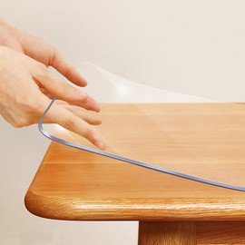 Clear PVC Desk Protector Plastic Crystal Tabletop Topper Thick Small Table Cover Protector 12x36 In Rectangular Plastic Night Stand Desk Pad Mat for Office Computer Desk/Sofa Table Easy Clean Wipeable