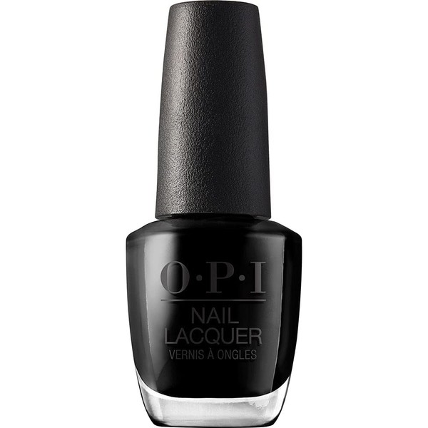 OPI Nail Lacquer Lady in Black - Nail Polish with Up to 7 Days Hold - Long Lasting Nail Polish in Black - with Extra Wide ProWide Brush for Perfect Nails
