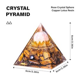 RENJIEDILING Orgone Pyramid with Crystals and Healing Stones,Crystal Decor for Meditation, Brings Good Luck, Eliminates Negative Energy,Healing Crystals and Stones, Perfect Holiday Gifts