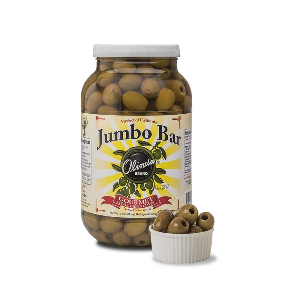 Copia Jumbo California Green Pitted Queen Olives, 1 Gallon -- 4 per case.