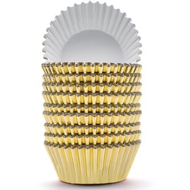 200 Pcs Gold Foil Cupcake Liners Standard Baking Cups Muffin Paper Cases