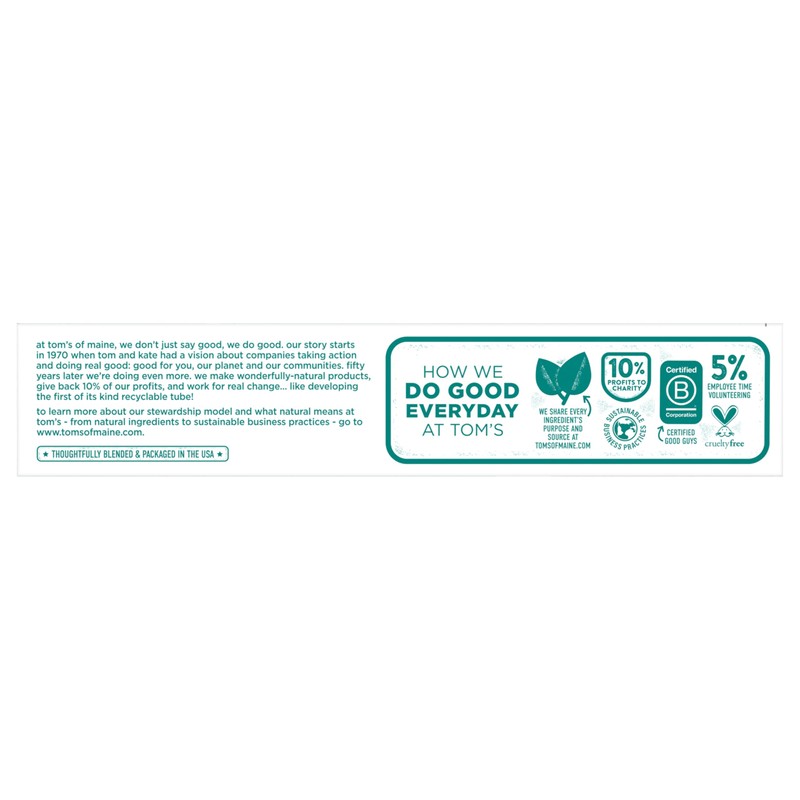 Tom's of Maine Fluoride-Free Antiplaque & Whitening Natural Toothpaste, Peppermint,