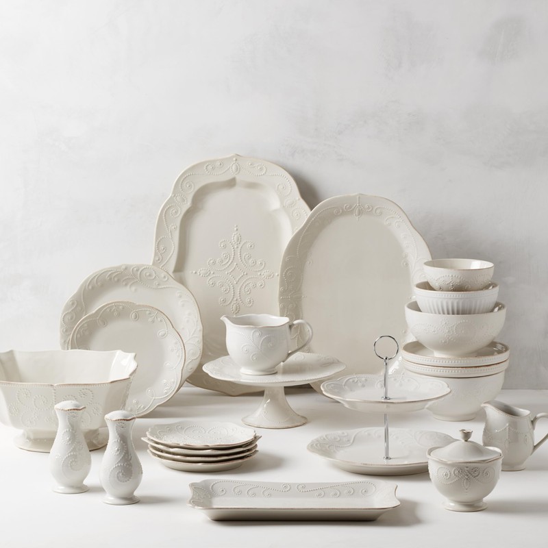 Lenox French Perle White Tall Salt and Pepper Set -