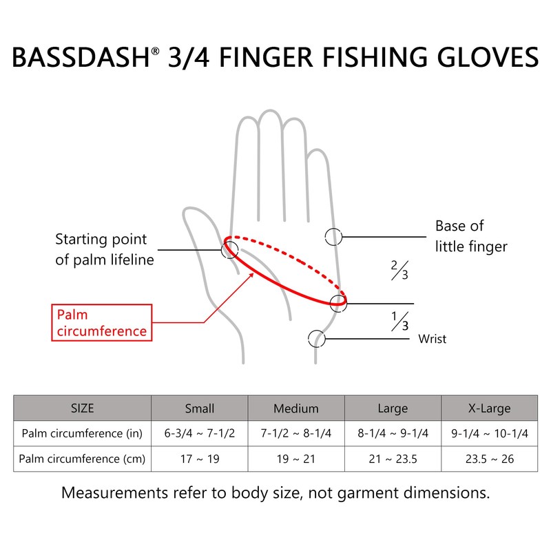 BASSDASH 3/4 Finger UPF 50+ Sun Gloves Breathable Anti-Slip Silicone