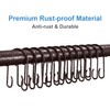 12 Pack Double Shower Curtain Hooks Rings,TENOVEL Double Sided Shower