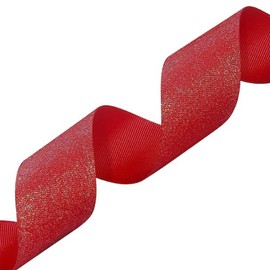 Morex Ribbon 99009/20-250 Dazzle Glitter Grosgrain Ribbon, 1-1/2-Inch by 20-Yard, Red