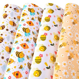 Titiweet - Papel de regalo de abeja - Papel de regalo de cumpleaños para niñas y mujeres, 12 hojas de abejas para día festivo de cumpleaños, 20 x 28 pulgadas por hoja (abeja (12 hojas))