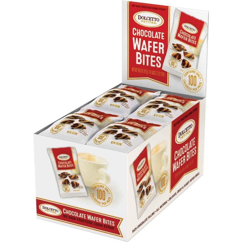Dolcetto Petites Wafer Bites, Chocolate Flavor, 0.7 Oz Snack Bags
