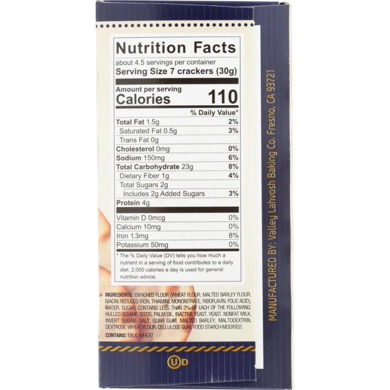 Valley Lahvosh Cracker Round 2 Inch Original 4.5 oz (Pack