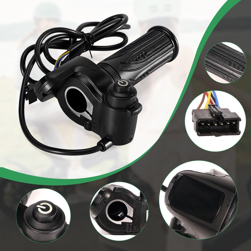 Rendrox 36V Ebike Throttle Display Accelerator Grip Set with Cruise