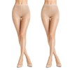 PIOGOWE 2Pack Sheer Tights for Women, 20D Legs, 40D Reinforced
