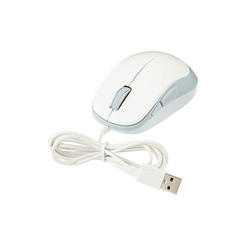 Elecom M-Y9UBWH Blue LED Mouse, EPRIM, Wired, 5 Buttons, White
