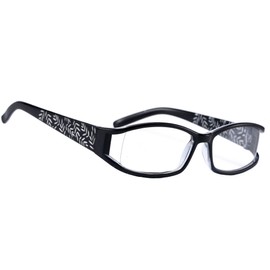 Morefaz Women's Ladies Slim Reading Glasse Original Retro Vintage +0.50 +0.75 +1.0 +1.5 +2.0 +2.5 +3.5 +4.00 Flower Design MFAZ Ltd (+2.5, Black)