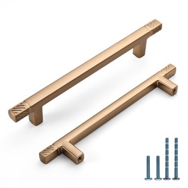 KNOKLOCK 10 Pack 5 Inch(128mm) Kitchen Cabinet Handles Champagne Bronze Cabinet Pulls Kitchen Cabinet Hardware Drawer Pulls for Dresser Cupboard Wardrobe