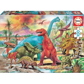 Educa - Puzzle 100 Teile | Dinosaurier, 100 Teile Puzzle für Kinder ab 6 Jahren, Dinos, T-Rex, Dinopuzzle (13179)