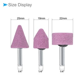 CoCud Abrasive Stone Points Set, 1/4" Shank, Nickel Plated Carbon Steel Grinding Wheel Polishing Head Bit - (Applications: for Rotary Tools), -3-Pieces