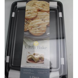 Wilton Ultra Bake Professional 3 piece Kitchen Baking Sheet Set Non-Stick