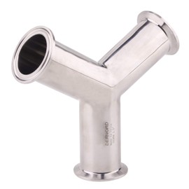DERNORD Tri Clamp Wye Clamp End True Y Type Cross Tee Tube Stainless Steel 304 Three Way Elbow 1.5 Inch Pipe OD