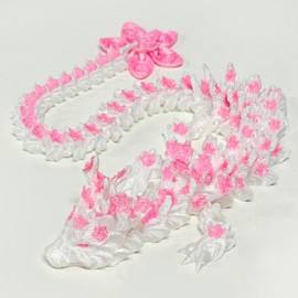 3D Printed Cherry Blossom Dragon, 11.8in Realistic Articulated Movable Model Decorative Fantasy Dragon Decor Cherry Dragon Toys, Executive Desk Toy Desk Decor and Collectible