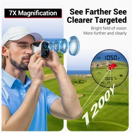 Rnage Finder Golf, 1200Yard, Slope Mode, Laser Rangefinder with Tripod Hole,7X Magnification, Flag Pole Locking Vibration, IP54, CR2-3V Battery