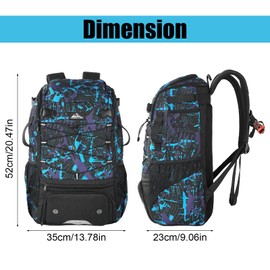 Baseball Backpack for Youth & Adult,Lightweight Baseball Bags with Shoe Compartment,Softball Bat Bag with Fence Hook for TBall Bat and Equipment,Large Main Compartment Places the Helmet(Blue）