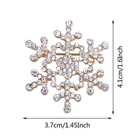 Nifocc Pack of 2 Snowflakes Brooch Glittering Rhinestones Brooch Pin Pins Women's Flower Brooch for Women Dress Jumper Coat Weddings Christmas Parties Decorative - Gold Silver