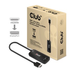Club 3D CAC-1335 HDMI+ Micro USB to DisplayPort 4K120Hz or 8K30Hz M/B Active Adapter