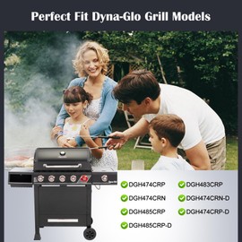 Hiorucet DGH474CRP Replacement Parts for Dyna Glo 5 Burner, Cooking Grates, Heat Plate Tents and Burners for Dyna Glo Grill Replacement Parts DGH474CRP, DGH483CRP, DGH474CRN-D, DGH474CRN, DGH485CRP.