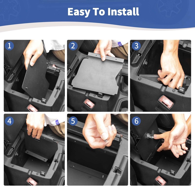 JOSHELA for Wrangler JL Center Console Organizer Gun Safe Box