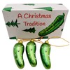 Pickle Ornament Deluxe Boxed Set Christmas Tradition Decoration Handpainted Polyresin
