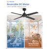 ZMISHIBO 48 Inch Ceiling Fan with Remote No Light, for
