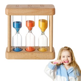 Sanduhr, Sanduhr aus Holz, Bunt Sanduhr für Kinder, Sanduhr Glas Timer, 3 in 1 Kombi-Sanduhr, 1/3/5 Minuten, Heimdekoration, für Klassenzimmer Spiel Küche Zuhause Büro Dekoration
