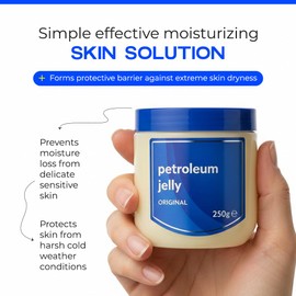 ZOPPER Petroleum Jelly 250g - Original Petroleum Jelly Ideal for Cracked, Dry Skin and Eczema relief Skin Protection and Healing Soothing Properties -3pk