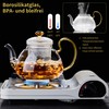 Large Capacity Glass Teapot with Removable Infuser, Stovetop Safe, Thickened