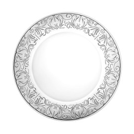 Glass Charger - Plate - Lead Free Crystal - Set of 2 - Beautiful Designed Border - 12.5" Diameter - Made in Europe - By Barski