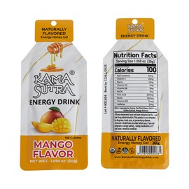KAMA SUTRA ENERGY DRINK Gel for Daily Fitness Natural Energy Boost Ready to Consume Sugar Free (Pack of 12) Mango Flavored Natural Honey Gel