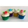 12 Pretty Mixed Colour Wafer Roses & 24 Wafer Leaves-