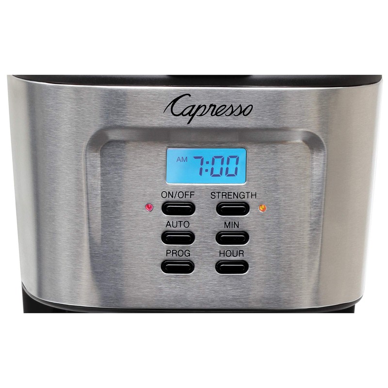 Capresso 12-Cup Coffee Maker with Glass Carafe, Stainless and Black