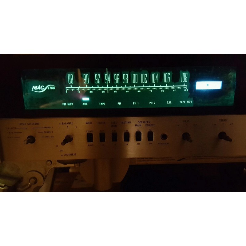 McIntosh MAC1700 Stereo Receiver front panel LED lamp and filter