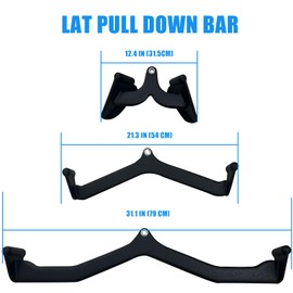 BLUSLM LAT Pulldown Attachments, LAT Bar Cable Machine Attachment,T-bar V-bar, LAT Pull Down Bars, Back Tricep Bar Strength Training Handle for Home Gym Fitness (Style 03)