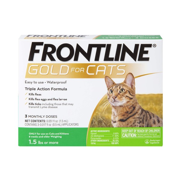 FRONTLINE® Gold for Cats Flea & Tick Treatment (Cats over 1.5 lbs.) 3 Doses
