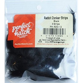 Perfect Hatch Rabbit Zonker Strips Black PH-RZD-12, Multi, One Size
