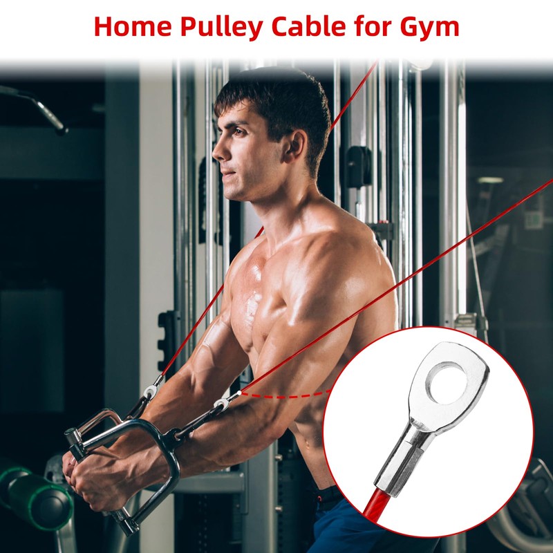 Topfinder Gym Cable, Fitness Steel Cable Machine Pulley System Home