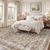 8x10 Area Rug Living Room, Vintage Washable Carpet Brown