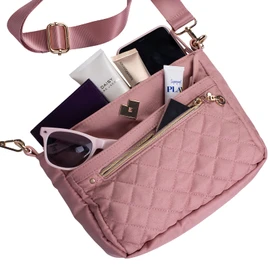LuckyLy Bolsa Crossbody de Mujer Versátil, Ligera, Repelente al Agua y con Múltiples Compartimentos, Bolsa Bandolera de Mano y al Hombro tipo Mensajero de Viaje – Modelo Jenny, Color Rosa