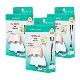 Bring Green Tea Tree Centella Asiatica Extract Cica Pore Dissolving Nose Pack (3 packs of 5) / 브링그린 티트리 병풀추출물 시카 포어 녹이는 코팩 5매입 3개