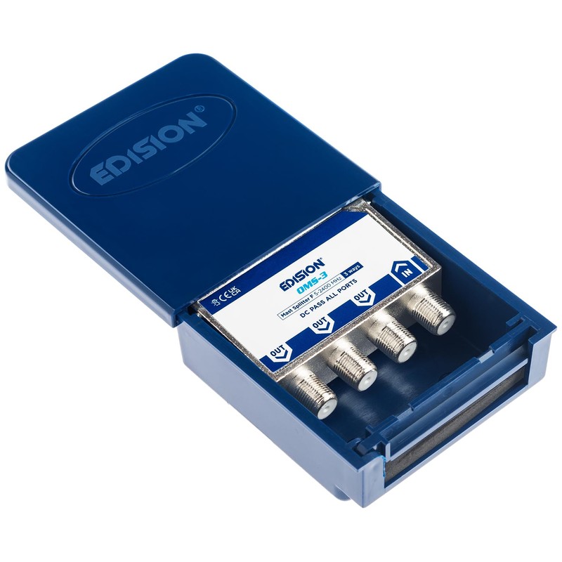 EDISION OMS-3 Satellite Splitter 3-Way MAST Outdoor, Suitable for TV,