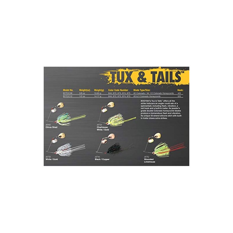 BOOYAH Tux and Tails - Chartreuse White/Gold - 3/8 oz