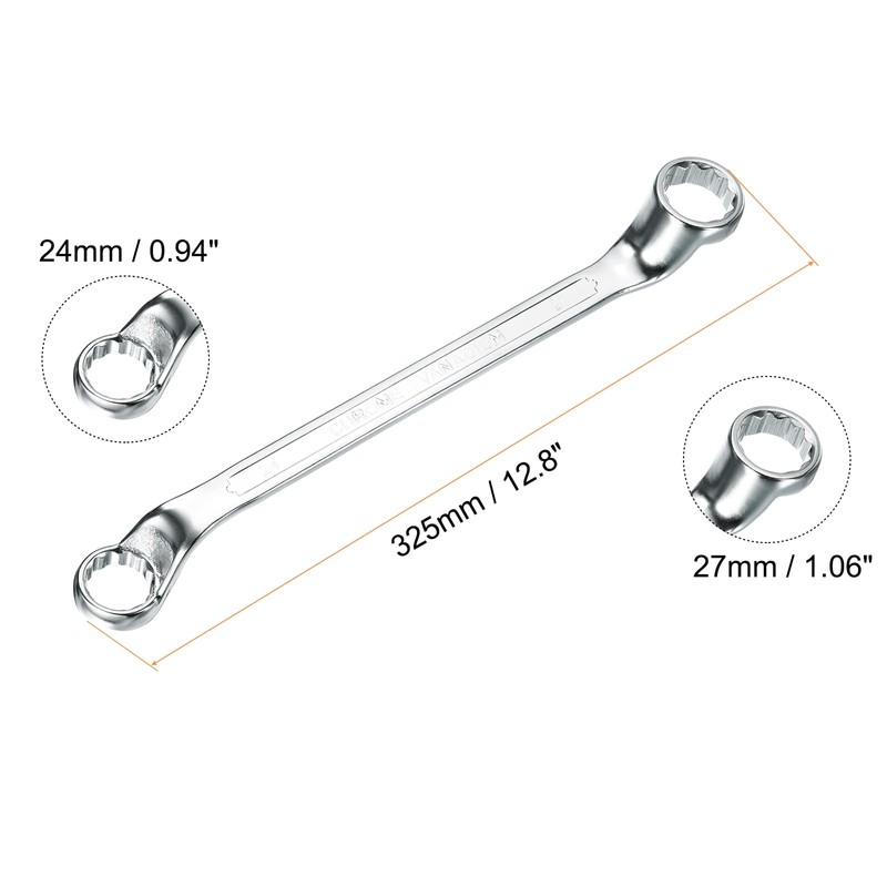 sourcing map Offset Extra Long Box End Wrench 24 x